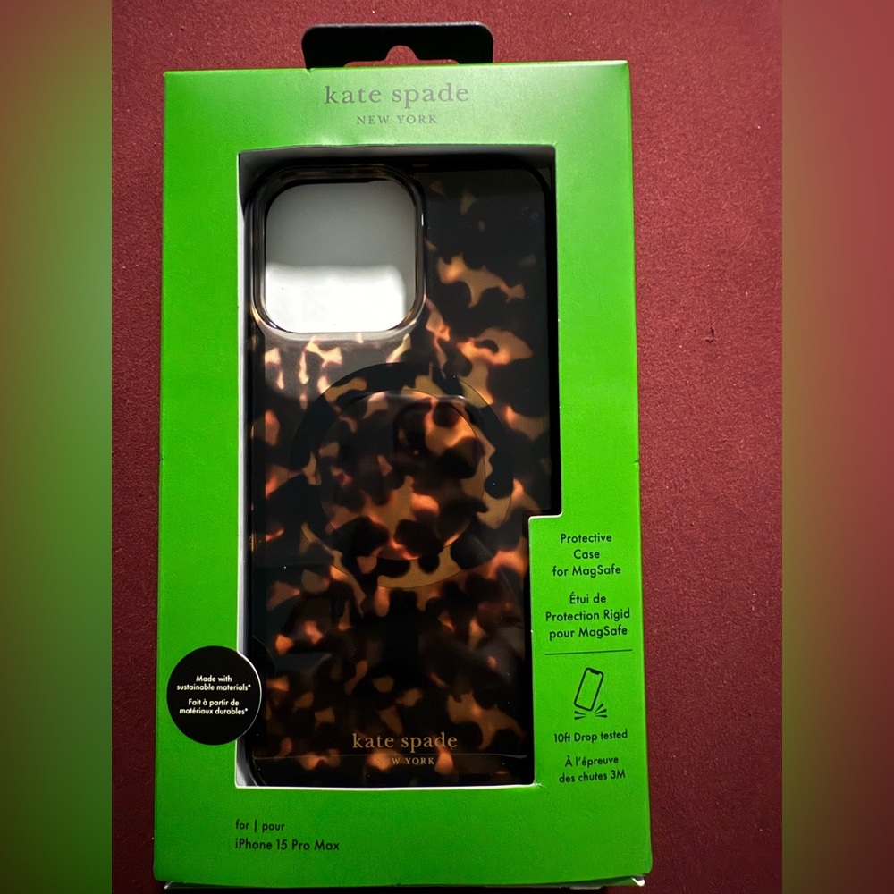 kate spade Brown leopard /Tortoiseshell iPhone 15 Pro Case